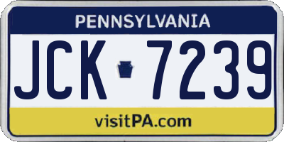 PA license plate JCK7239