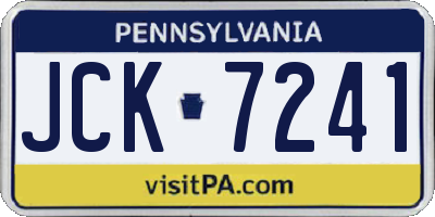 PA license plate JCK7241