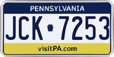 PA license plate JCK7253