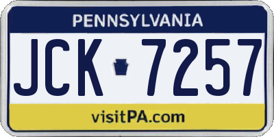 PA license plate JCK7257