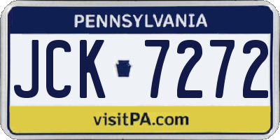 PA license plate JCK7272