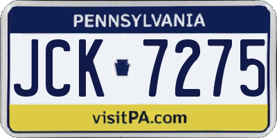 PA license plate JCK7275