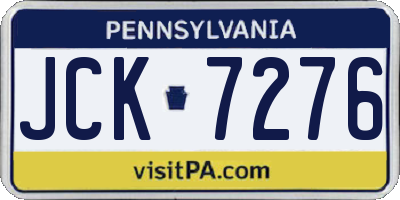 PA license plate JCK7276
