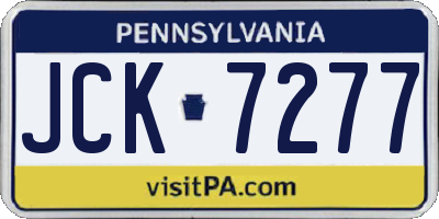 PA license plate JCK7277