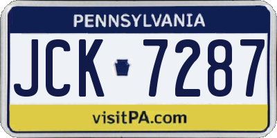 PA license plate JCK7287