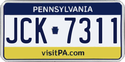 PA license plate JCK7311