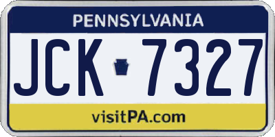PA license plate JCK7327