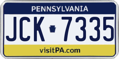 PA license plate JCK7335