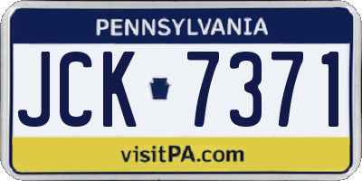 PA license plate JCK7371