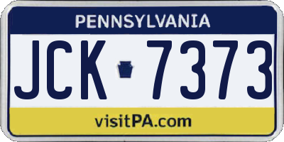 PA license plate JCK7373