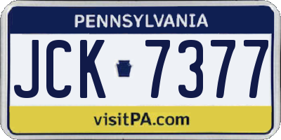 PA license plate JCK7377