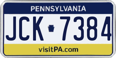 PA license plate JCK7384