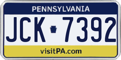 PA license plate JCK7392