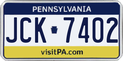 PA license plate JCK7402