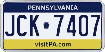 PA license plate JCK7407