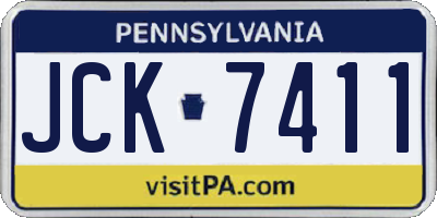PA license plate JCK7411