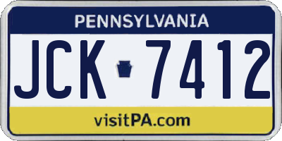 PA license plate JCK7412