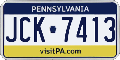 PA license plate JCK7413