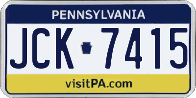 PA license plate JCK7415