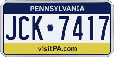 PA license plate JCK7417