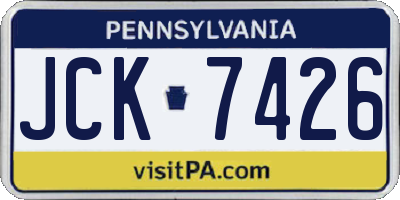 PA license plate JCK7426