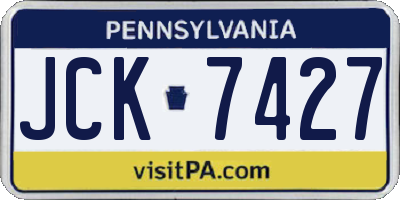 PA license plate JCK7427