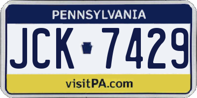 PA license plate JCK7429