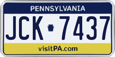 PA license plate JCK7437