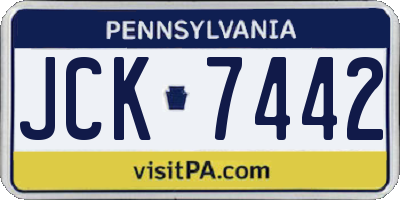 PA license plate JCK7442