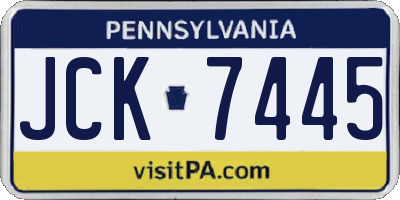 PA license plate JCK7445