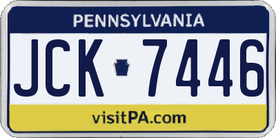 PA license plate JCK7446