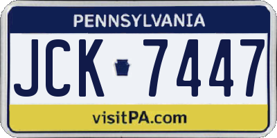 PA license plate JCK7447