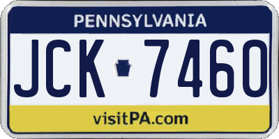 PA license plate JCK7460