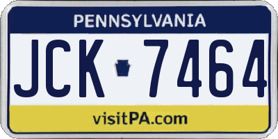 PA license plate JCK7464