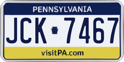 PA license plate JCK7467