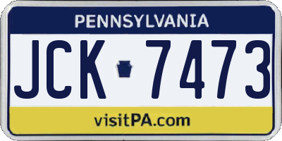 PA license plate JCK7473