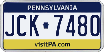 PA license plate JCK7480