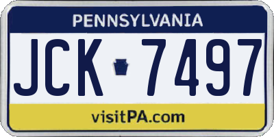 PA license plate JCK7497