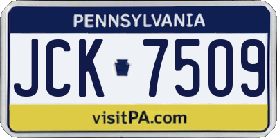 PA license plate JCK7509