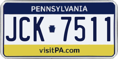PA license plate JCK7511