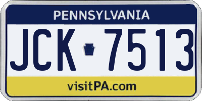 PA license plate JCK7513