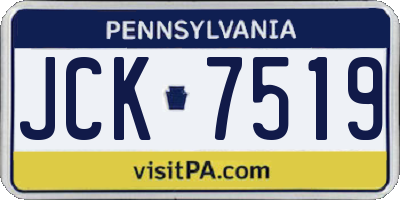 PA license plate JCK7519