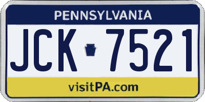 PA license plate JCK7521