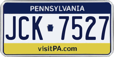 PA license plate JCK7527