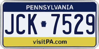 PA license plate JCK7529
