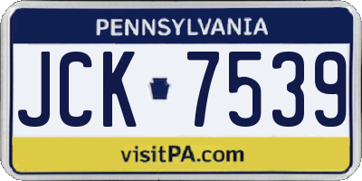 PA license plate JCK7539