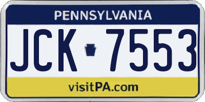 PA license plate JCK7553