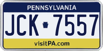 PA license plate JCK7557