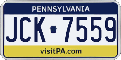 PA license plate JCK7559