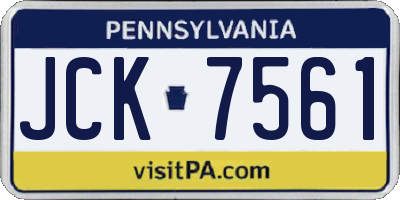 PA license plate JCK7561